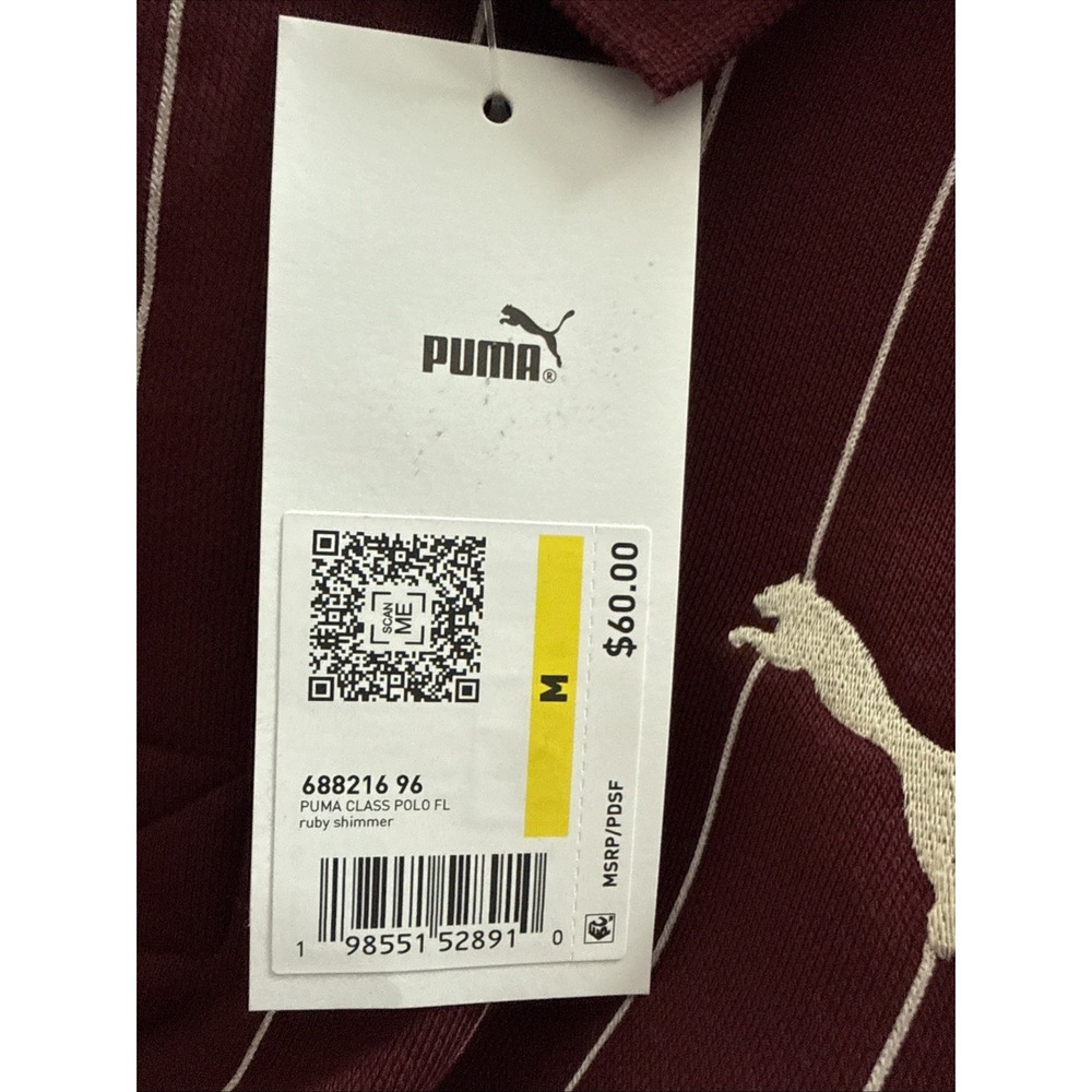 New PUMA Mens Regular Fit Long Sleeve Polo Shirt Size Medium - Picture 5 of 6